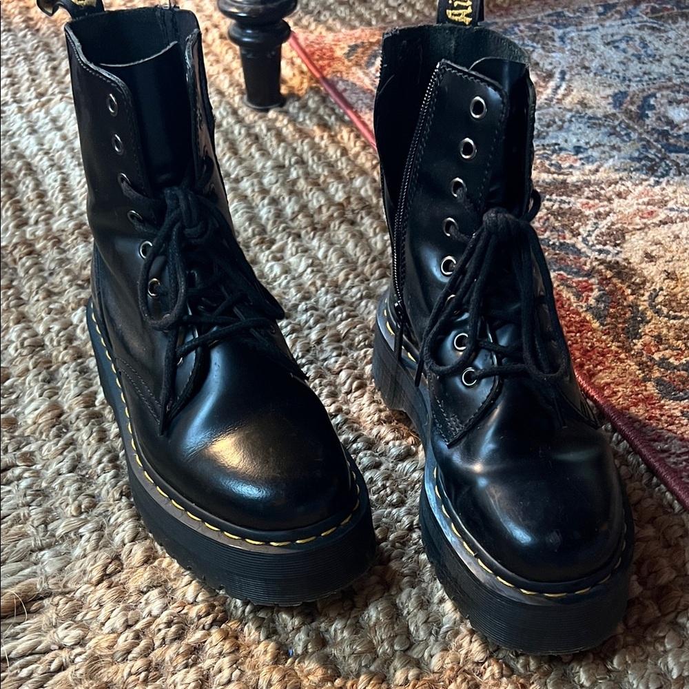 Dr. Martens Black Leather Platform Boots